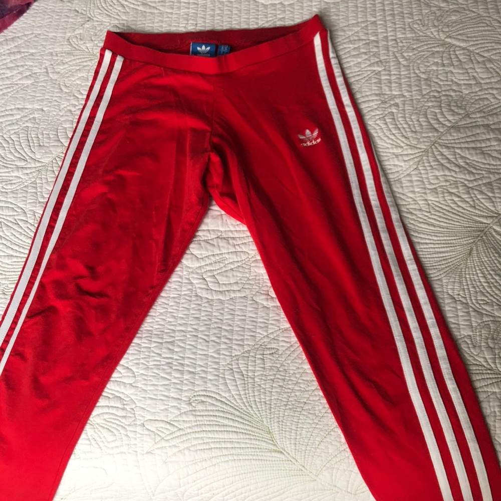 Adidas red leggings